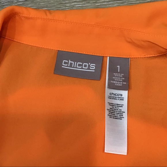 ☘️ Chico’s Sheer Bright Orange Jacket/Cardigan - Picture 5 of 5